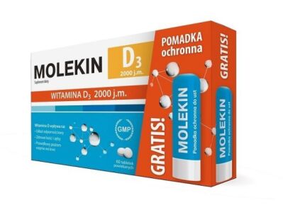 Molekin D3 2000 j.m. 60 tabletek + pomadka 