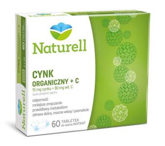 NATURELL Cynk organiczny+C 60 tabletek do ssania
